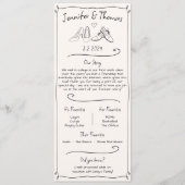 Paar Feiten Doodle Trouwschoenen Programma & Menu (Voorkant)