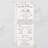 Paar Feiten Doodle Trouwschoenen Programma & Menu (Voorkant / Achterkant)
