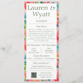 Paar Feiten Tropische bruiloft Programma & Menu (Voorkant)