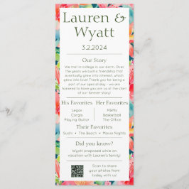 Paar Feiten Tropische bruiloft Programma & Menu