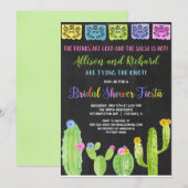 Paar Fiesta vrijgezellenfeest cactus Kaart (Voorkant / Achterkant)