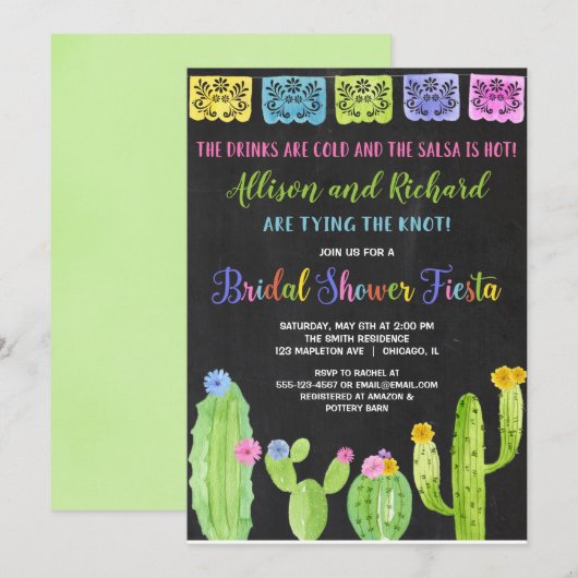 Paar Fiesta vrijgezellenfeest cactus Kaart (Voorkant / Achterkant)