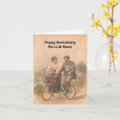 Paar Fietsen Gelukkig Jubileum Kaart (Gele Bloem)