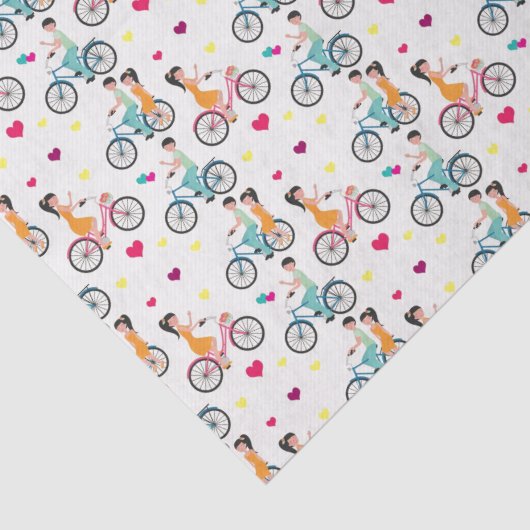 Paar Fietsers Tissuepapier (Detail)