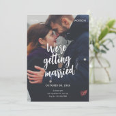 Paar film poster foto bruiloft kaart (Staand voorkant)