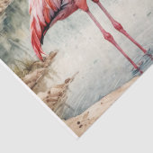 Paar Flamingo in Waterverf Decoupage Tissuepapier (Detail)