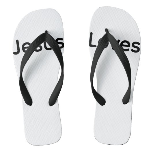 Paar Flip Flops Jezus houdt van jou Christelijk (Voetbed)
