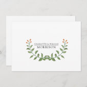 Paar Floral Botanical Monogram Flat Note Kaart Notitiekaartje (Voorkant / Achterkant)