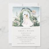 Paar Floral Garden Arch Botanical Wedding Invite Bedankkaart (Voorkant)