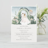 Paar Floral Garden Arch Botanical Wedding Invite Bedankkaart (Staand voorkant)