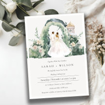 Paar Floral Garden Arch Botanical Wedding Invite