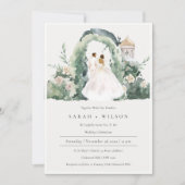 Paar Floral Garden Arch Botanical Wedding Invite Bedankkaart (Voorkant)
