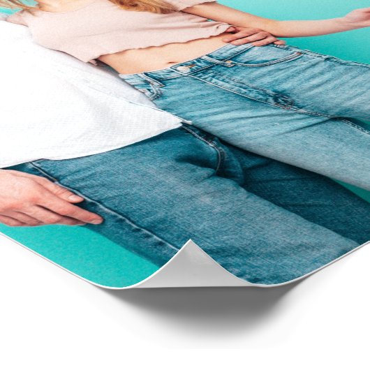 Paar Foto Aangepaste Initialen Valentijnsdag Poster (Hoek)