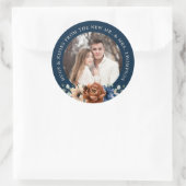 Paar foto aanpasbare bruiloft dank u gunst ronde sticker (Tas)