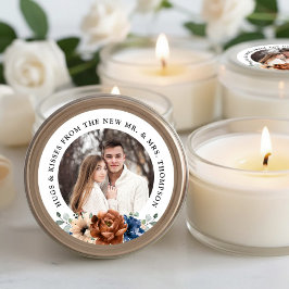 Paar foto aanpasbare bruiloft dank u gunst ronde sticker