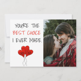 Paar Foto Beste keuze ooit Valentijn Rode harten Feestdagenkaart