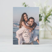 Paar Foto Bruiloft Ice Blue Blank Dank u Bedankkaart (Staand voorkant)