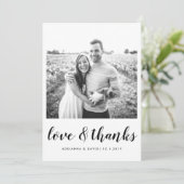 Paar foto bruiloft liefde en Bedankt script (Staand voorkant)