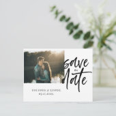 Paar Foto bruiloft Sla de datum Briefkaart (Staand voorkant)