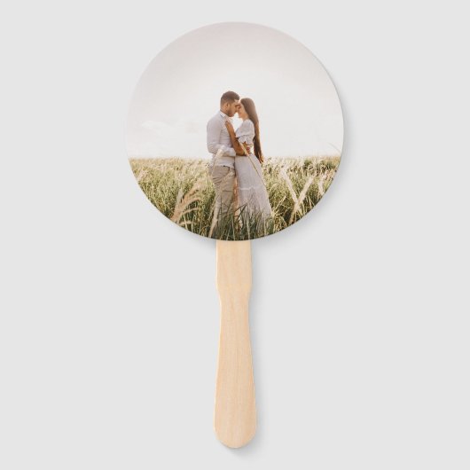 Paar foto Chinese bruiloft met dubbel geluk logo Handwaaier (Voorkant)