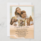 Paar foto Collage Beach Theme Weddenschap Kaart (Voorkant)