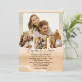 Paar foto Collage Beach Theme Weddenschap Kaart (Staand voorkant)