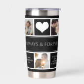 Paar Foto Collage Valentijn Zwart Water Fles Geïsoleerde Drinkbeker (Links)