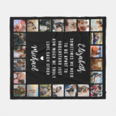 Paar foto collage zwart fleece deken (Voorkant (Horizontaal))