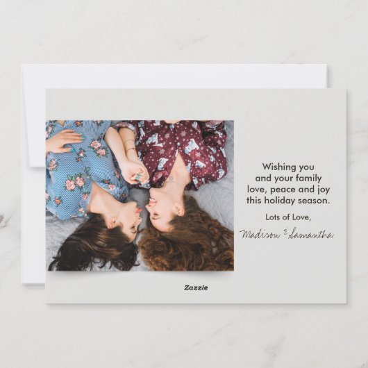 Paar foto Fairy Lichten | Funny Holiday Greeting Feestdagenkaart (Achterkant)