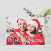 Paar foto | Funny Holiday Greeting Feestdagenkaart (Staand voorkant)