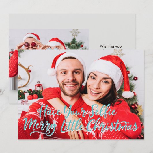 Paar foto | Funny Holiday Greeting Feestdagenkaart (Voorkant / Achterkant)