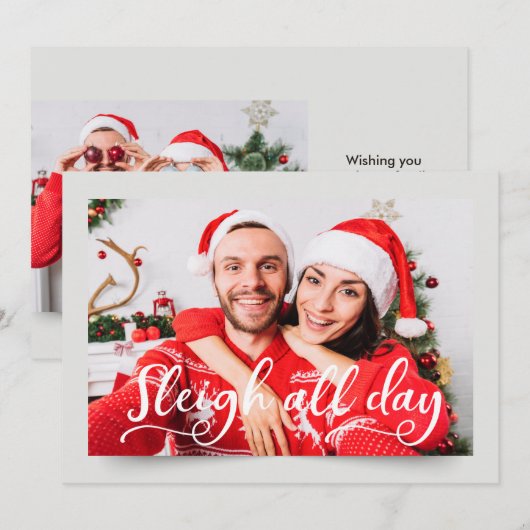 Paar foto | Funny Holiday Greeting Feestdagenkaart (Voorkant / Achterkant)