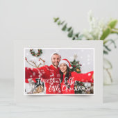 Paar foto | Funny Holiday Greeting Feestdagenkaart (Staand voorkant)