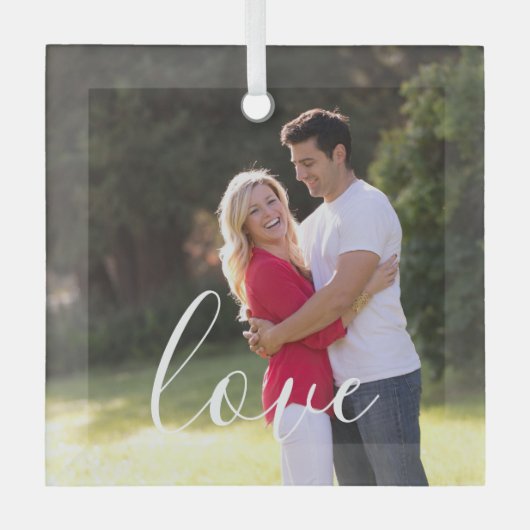 Paar foto glas ornament (Voorkant)