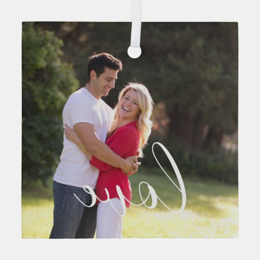 Paar foto glas ornament (Achterkant)