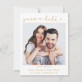 Paar Foto Gold Save the Date Notice (Voorkant)
