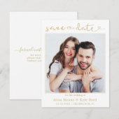 Paar Foto Gold Save the Date Notice (Voorkant / Achterkant)