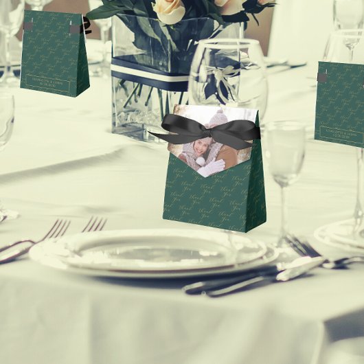 Paar Foto | Groen Dank je bruiloft Bedankdoosjes