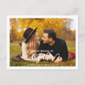 Paar Foto House Moving Announement Briefkaart (Voorkant)