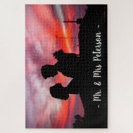 Paar foto leuk spel nacht personaliseren naam legpuzzel