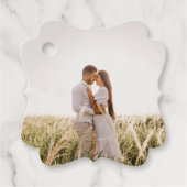 Paar foto logo Chinese trouwstempel Bedankjes Labels (Voorkant)