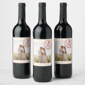 Paar foto logo Chinese trouwstempel Wijn Etiket (Flessen)