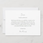 Paar Foto Monogram Bruiloft Flat Dank u kaart (Achterkant)