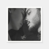 Paar Foto & Monogram Bruiloft Servet (Voorkant)