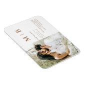 Paar Foto Monogram Goud & Wit Save the Date Magneet (Rechterzijde)