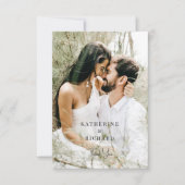 Paar foto namen bruiloft blanco dank u bedankkaart (Voorkant)