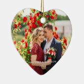 Paar foto Namen Jaar Hart Keramisch Ornament (Rechts)