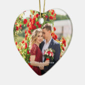 Paar foto Namen Jaar Hart Keramisch Ornament (Links)