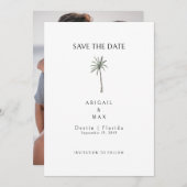Paar Foto Palm Tree Sla de datum op Save The Date (Voorkant / Achterkant)