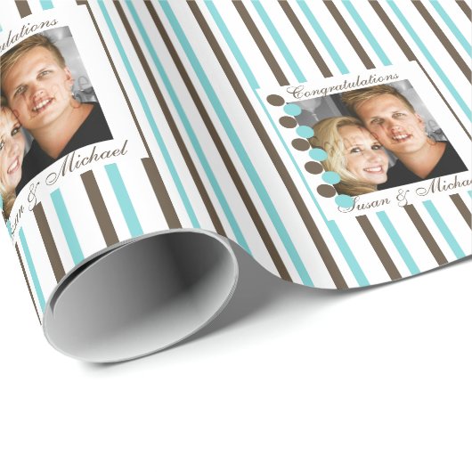 Paar foto personaliseren bruiloft cadeaupapier (Rol Hoek)